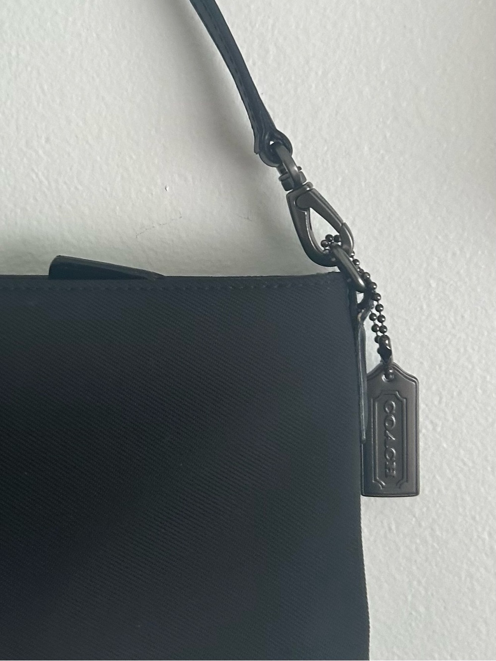 Coach Black Nylon Baguette Shoulder Bag Y2K Mini Zip Top Purse - Picture 4 of 16